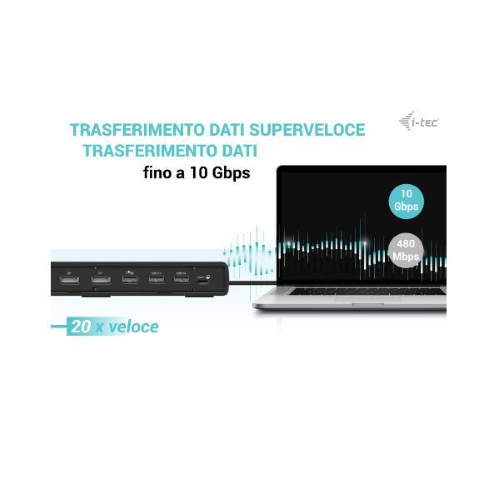 i-Tec - Docking station - USB-C / USB4 / Thunderbolt 3 / Thunderbolt 4 - HDMI, 2 x DP - 1GbE - 129.8 Watt - Italia